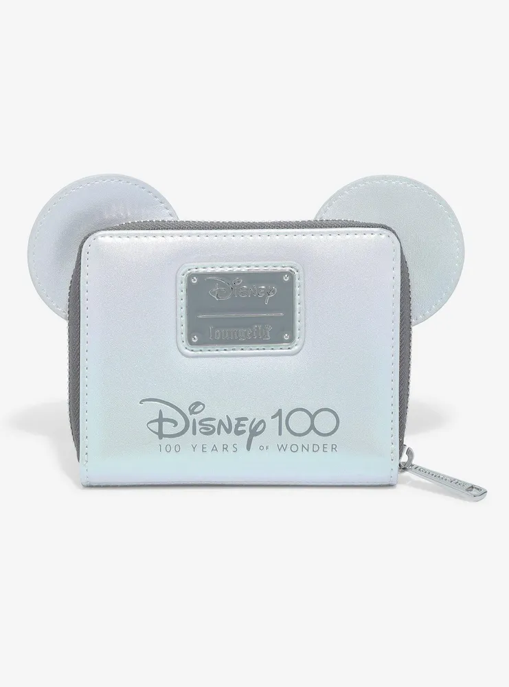 Loungefly Disney100 Mickey Mouse Platinum Mini Zipper Wallet