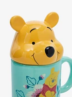 Disney Winnie the Pooh Floral Mug with Figural Lid