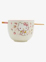 Sanrio Hello Kitty Apple Snacks Ramen Bowl with Chopsticks and Spoon