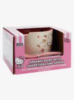 Sanrio Hello Kitty Apple Snacks Ramen Bowl with Chopsticks and Spoon