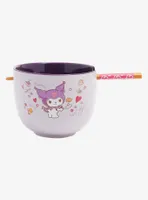 Sanrio Kuromi and Blueberries Ramen Bowl with Chopsticks and Spoon