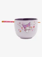 Sanrio Kuromi and Blueberries Ramen Bowl with Chopsticks and Spoon