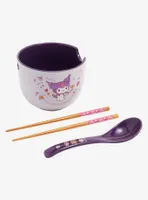 Sanrio Kuromi and Blueberries Ramen Bowl with Chopsticks and Spoon