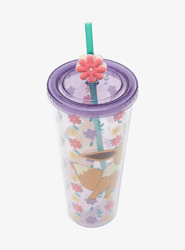 Pokemon Eevee Officially Licensed Plastic Tumbler Cup with Lid and