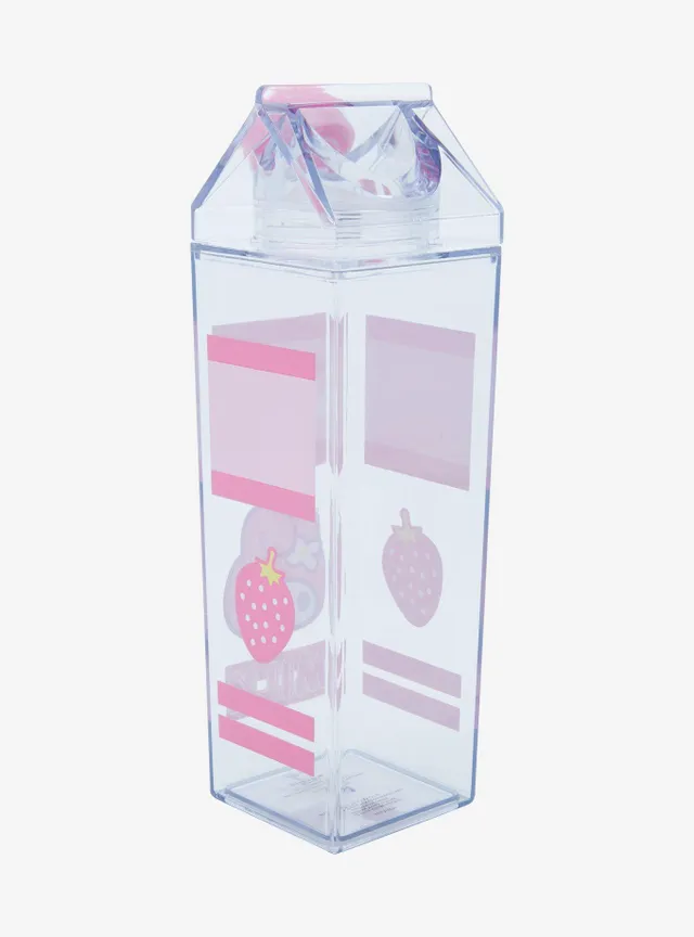 Hot Topic, Dining, Strawberry Milk Carton Water Bottle