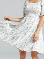 Her Universe Disney Winnie the Pooh Eeyore Floral Allover Print Smock Dress - BoxLunch Exclusive