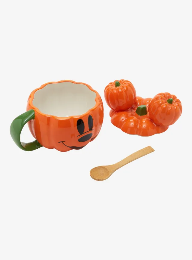 Hot Topic Disney Mickey Mouse Pumpkin Tea Pot and Cups Set Hot