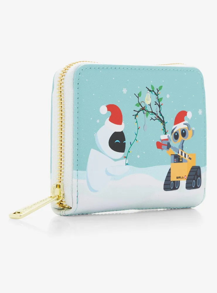 Loungefly Disney Pixar WALL-E EVE & WALL-E Holiday Glow-in-the-Dark Small Zip Wallet - BoxLunch Exclusive