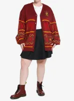 Harry Potter Gryffindor Fair Isle Girls Cardigan Plus