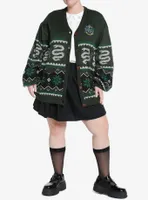 Harry Potter Slytherin Fair Isle Girls Cardigan Plus