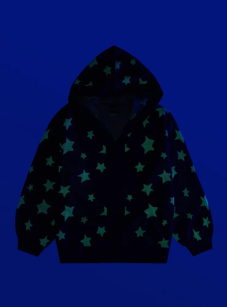 Coraline Star Glow-In-The-Dark Girls Hooded Cardigan Plus