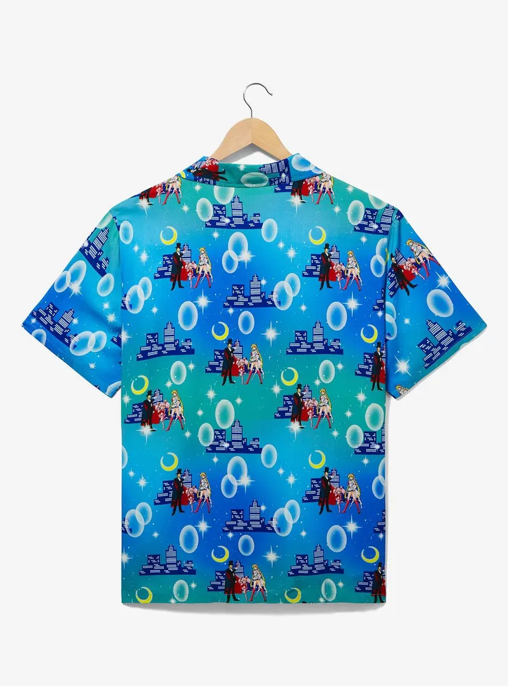 Pretty Guardian Sailor Moon Nighttime Allover Print Woven Button-Up - BoxLunch Exclusive