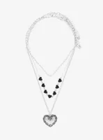 Heart Ball Chain Necklace Set