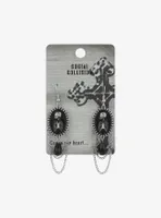 Social Collision Skeleton Cameo Chain Earrings