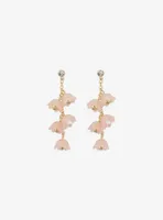 Sweet Society Pink Flower Drop Earrings