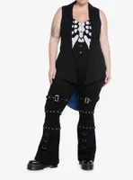 Corpse Bride Skeleton Hi-Low Girls Waistcoat Vest Plus