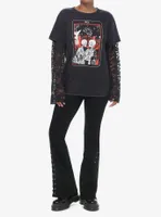 Cosmic Aura Tarot Lace Bell Sleeve Girls Twofer T-Shirt