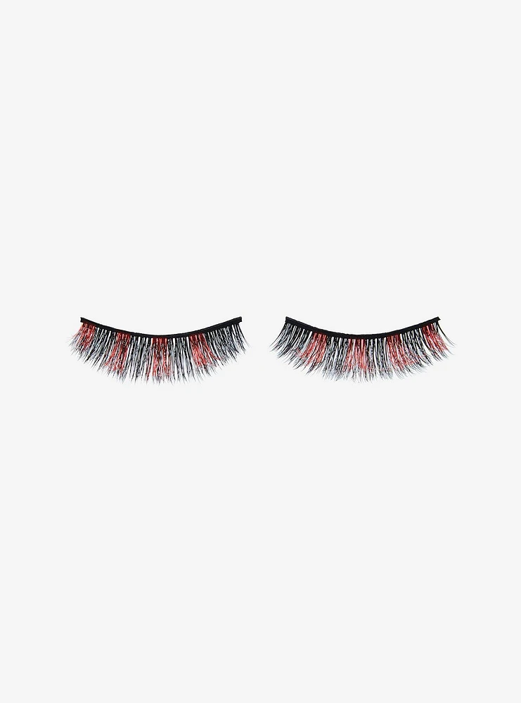 Social Collision Red & Black Stripe Faux Eyelashes