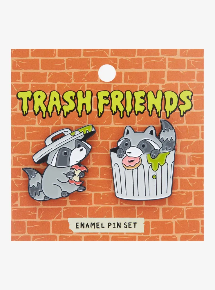Raccoon Trash Friends Enamel Pin Set