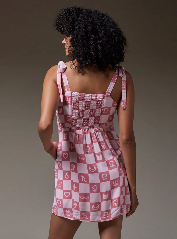 Pretty Guardian Sailor Moon Checkered Symbol Tank Dress - BoxLunch Exclusive