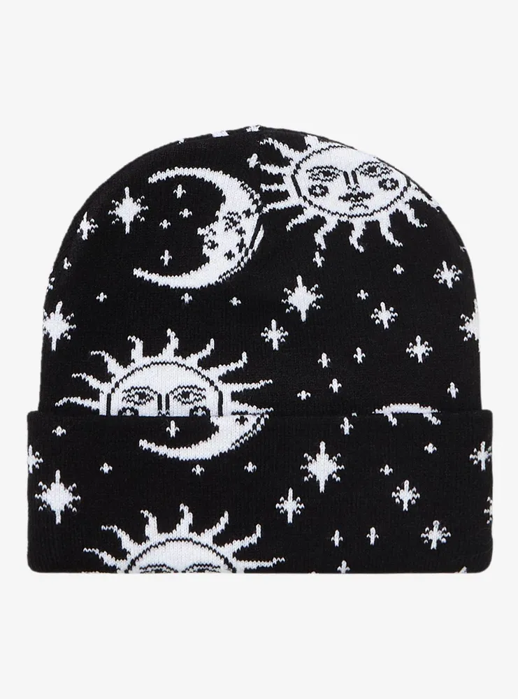 Sun & Moon Face Beanie