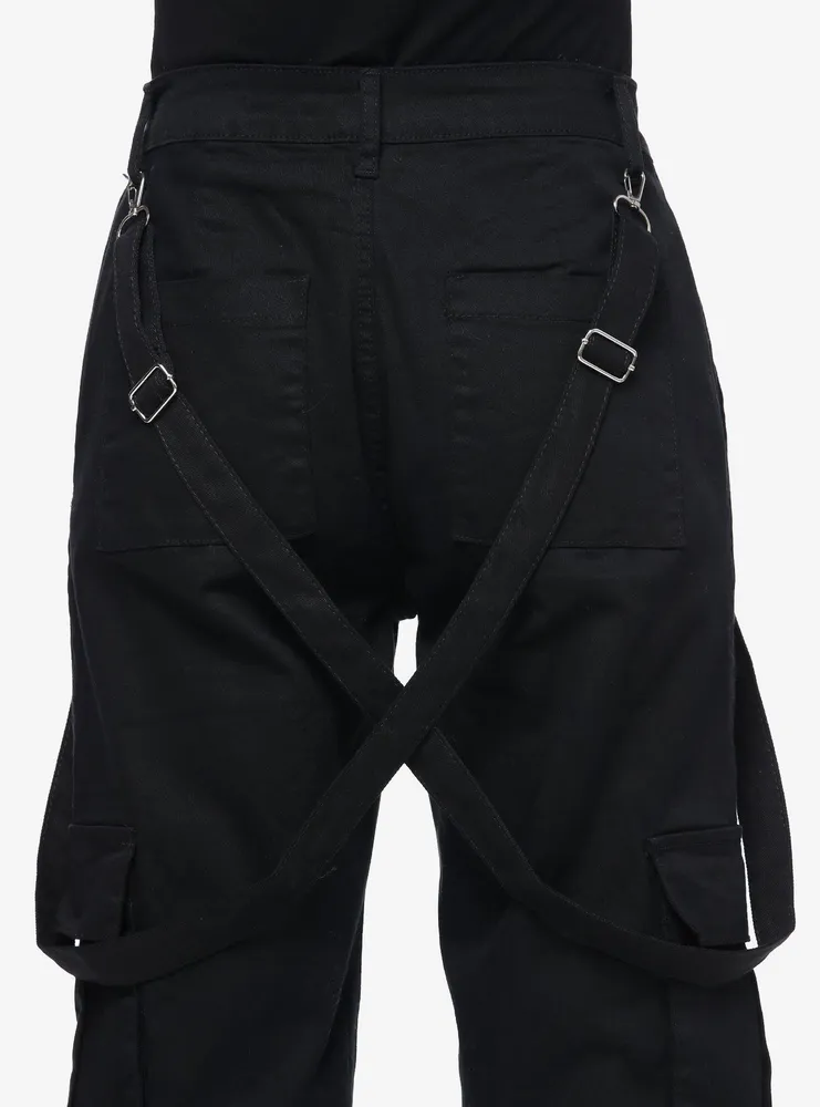 Black Suspender Cargo Pants