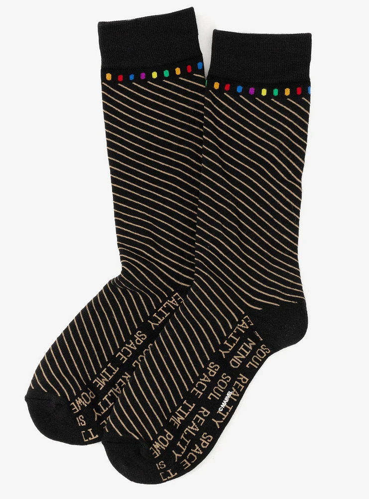 Marvel Avengers Infinity Stone Stripe Black Stripe Socks