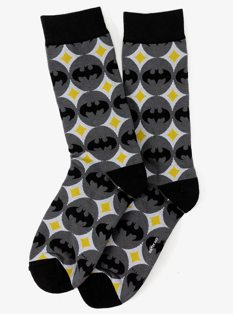 DC Comics Batman Circle Gray Black Men's Socks
