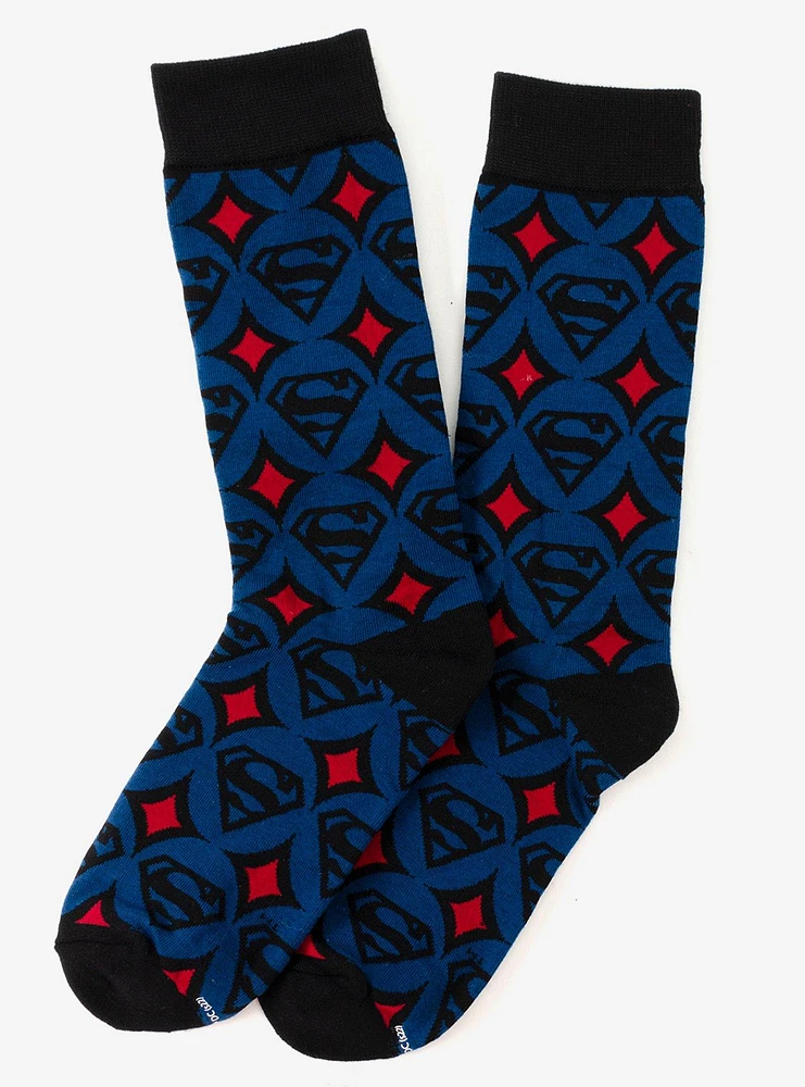 DC Comics Superman Circle Motif Blue Men's Socks