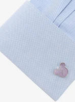 Disney Mickey Mouse Silhouette Lavender Mother Of Pearl Sterling Silver Cufflinks