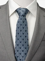 Disney Mickey Mouse Silhouette Blue Herringbone Men's Tie