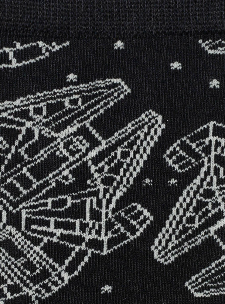 Star Wars Millennium Falcon Blueprint Black Men's Socks