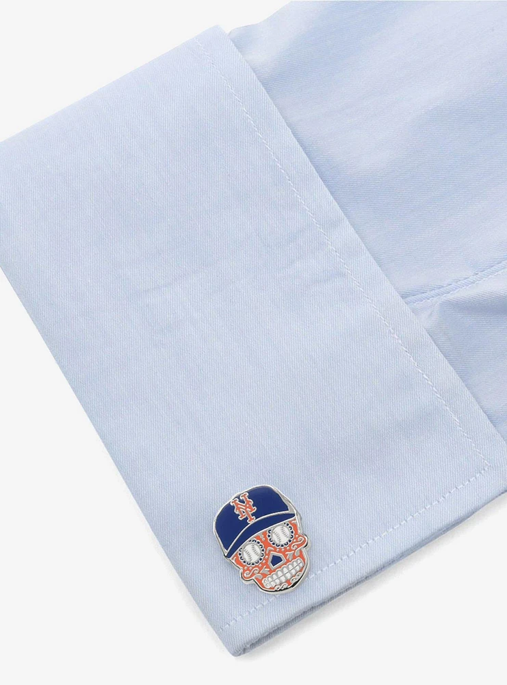 New York Mets Sugar Skull Cufflinks