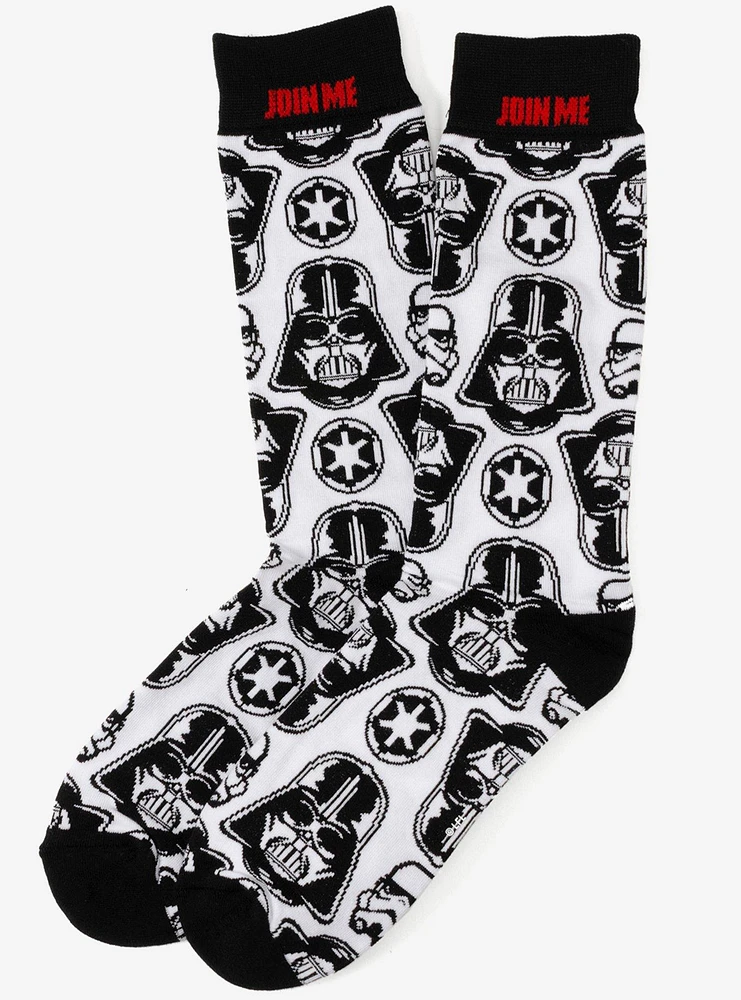 Star Wars Vader Patterned White Men's Socks