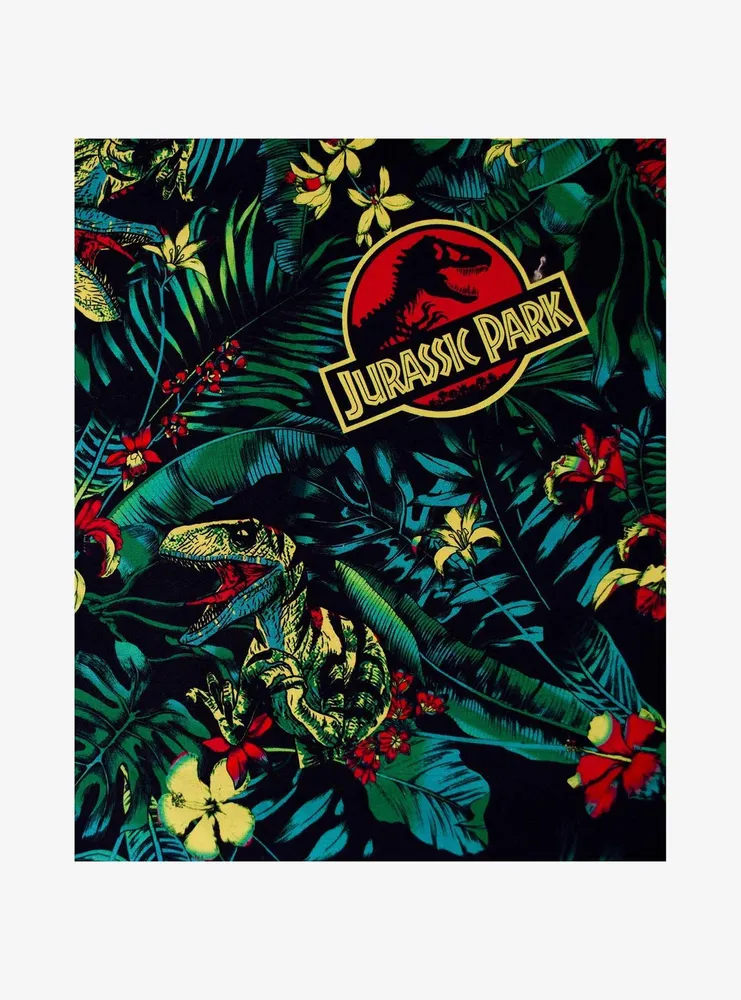 Jurassic Park Tropical Raptor Woven Button-Up