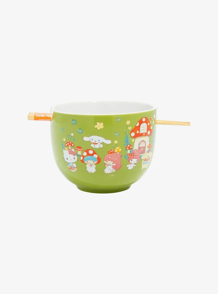 Sanrio Hello Kitty and Friends Mushroom Ramen Bowl with Chopsticks