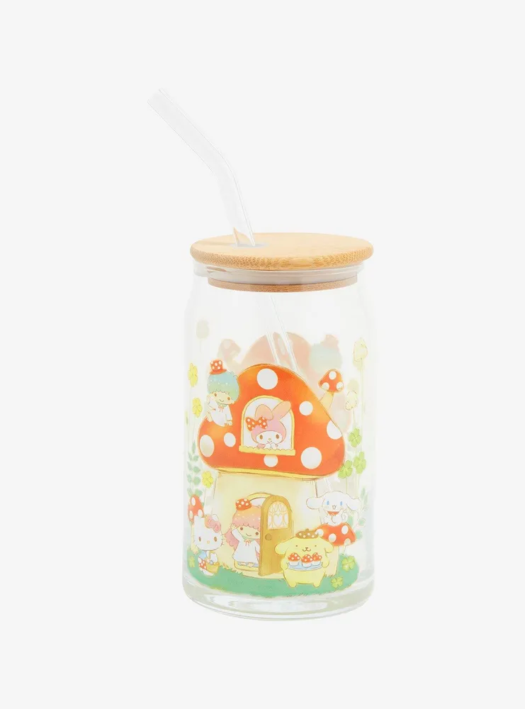 Sanrio Hello Kitty and Friends Mushroom House Portrait Glass Tumbler