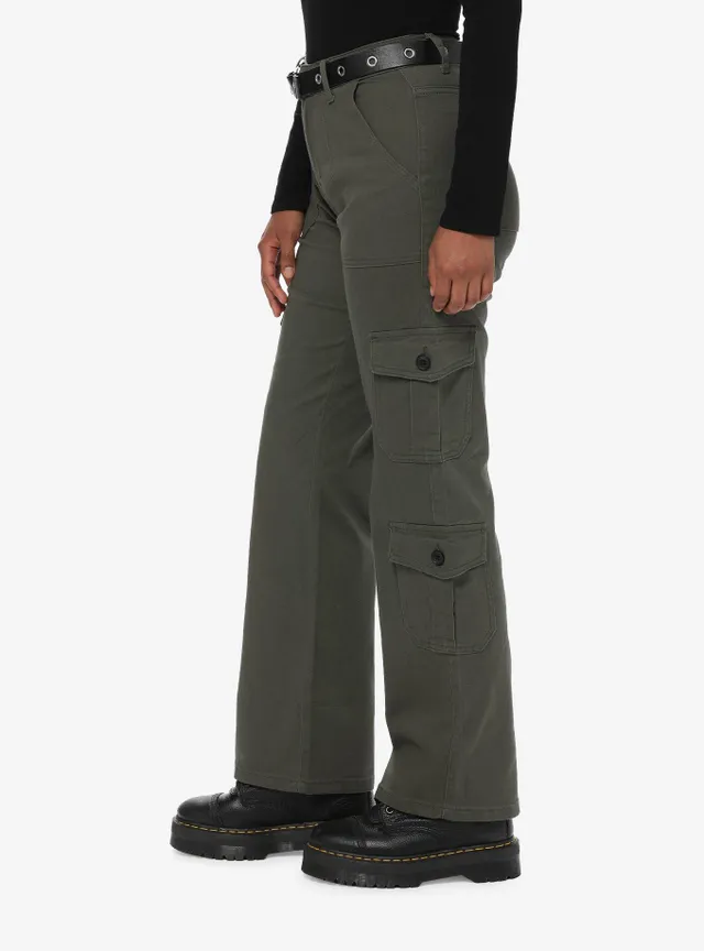 Hot Topic Social Collision Olive Cargo Pants With Belt