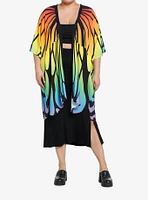 Thorn & Fable Rainbow Butterfly Girls Short Duster Plus