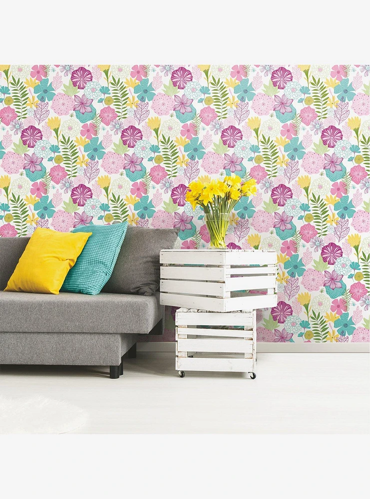 Perennial Blooms Peel & Stick Wallpaper