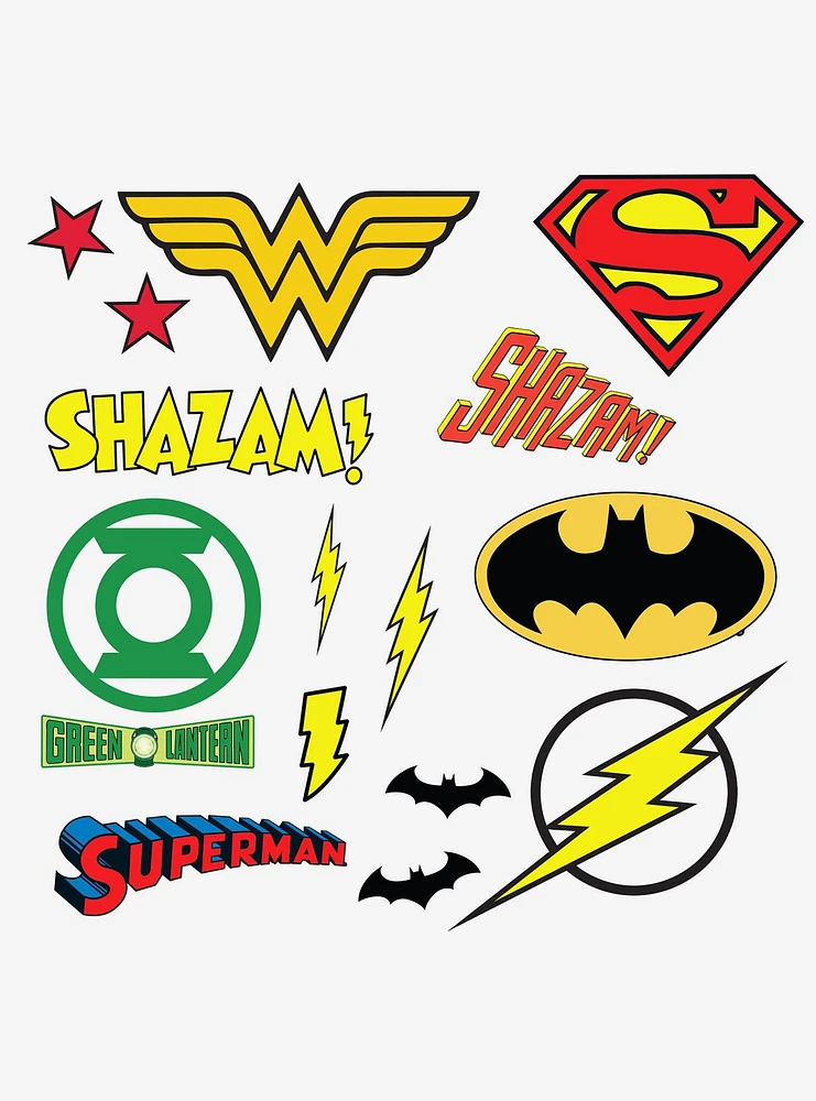 DC Comics Superhero Logos Peel And Stick Wall Decals