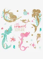 Mermaid Peel And Stick Wall Decals With Gltter