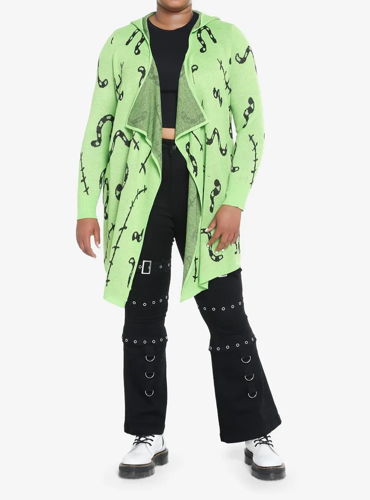 Her Universe The Nightmare Before Christmas Oogie Boogie Glow-In-The-Dark Girls Drape Cardigan Plus