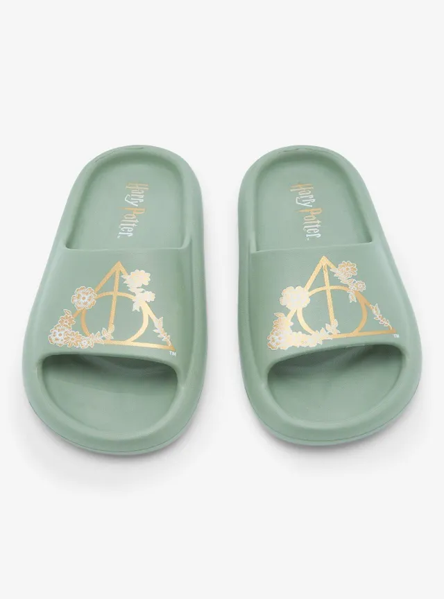 Boxlunch Harry Potter Floral Deathly Hallows Slide Sandals