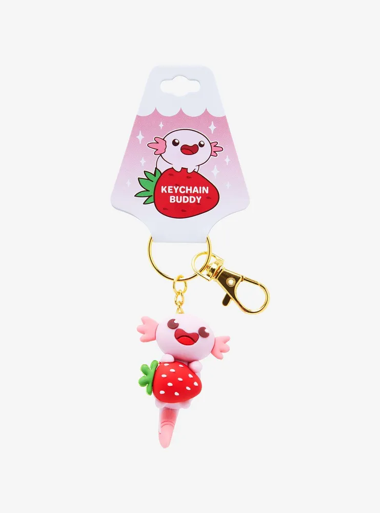 Strawberry Axolotl Figural Keychain - BoxLunch Exclusive