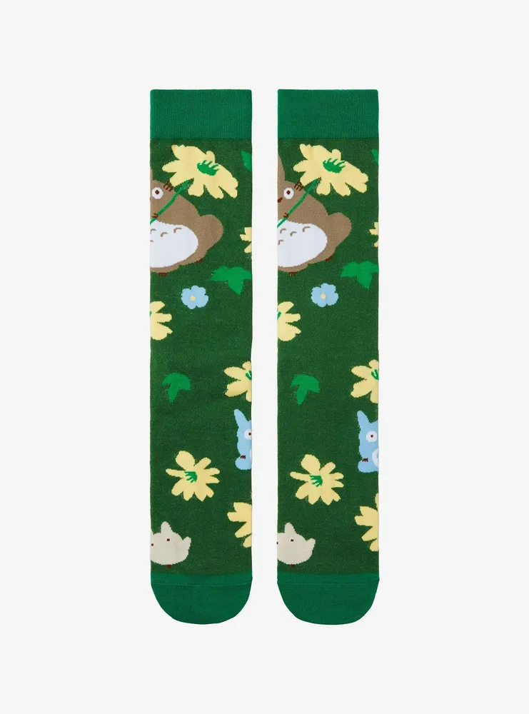 Studio Ghibli My Neighbor Totoro Floral Totoros Allover Print Crew Socks - BoxLunch Exclusive
