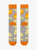 Studio Ghibli Howl's Moving Castle Calcifer & Flowers Allover Print Crew Socks - BoxLunch Exclusive