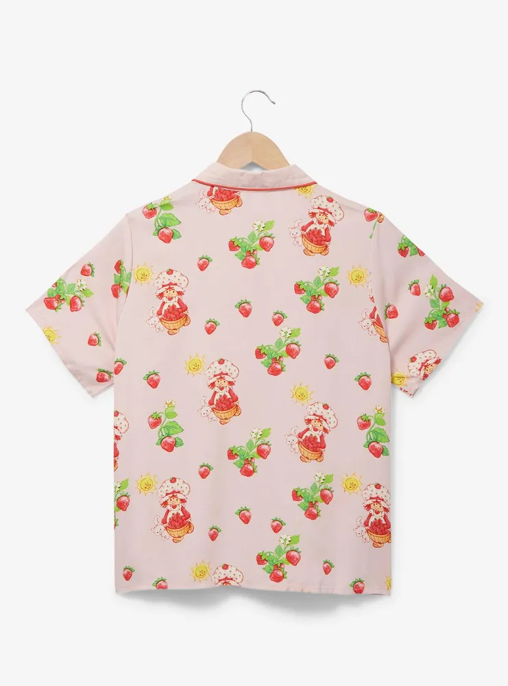 Strawberry Shortcake Icons Allover Print Women's Woven Button-Up - BoxLunch Exclusive