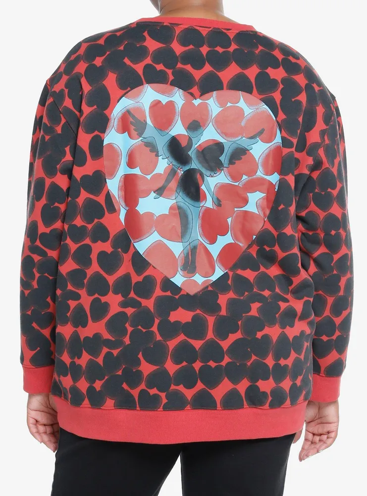 Nirvana Heart-Shaped Box Allover Print Girls Sweatshirt Plus