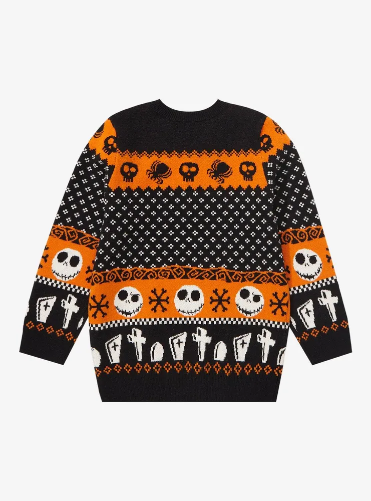 Disney The Nightmare Before Christmas Jack Skellington & Zero Patterned Toddler Sweater - BoxLunch Exclusive